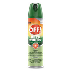 OFF!® Deep Woods Dry Insect Repellent, 4 oz Aerosol Spray, Neutral, 12/Carton