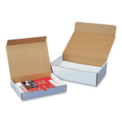 Coastwide Professional™ Rigid Corrugated Kraft Literature Mailer, Square Flap, Tuck-Tab Hinged Lid Closure, 9 x 7.5 x 3, White, 50/Bundle
