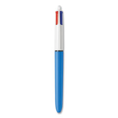 BIC® 4-Color Multi-Color Ballpoint Pen, Retractable, Medium 1 mm, Black/Blue/Green/Red Ink, Blue Barrel