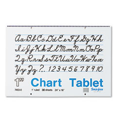Pacon® Chart Tablets w/Cursive Cover, Ruled, 24 x 16, White, 30 Sheets