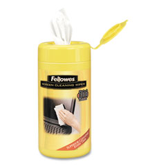 Fellowes® Screen Cleaning Wet Wipes, 5.12 x 5.90, 100/Tub