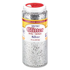 Pacon® Spectra Glitter, .04 Hexagon Crystals, Silver, 16 oz Shaker-Top Jar