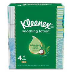 Kleenex® Lotion Facial Tissue, 2-Ply, White, 65 Sheets/Box, 4 Boxes/Pack, 8 Packs/Carton