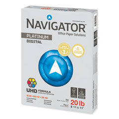 Navigator® Platinum Paper, 99 Bright, 20 lb, 8.5 x 11, White, 500 Sheets/Ream, 10 Reams/Carton