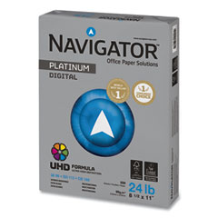 Navigator® Platinum Paper, 99 Bright, 24 lb, 8.5 x 11, White, 500 Sheets/Ream, 5 Reams/Carton