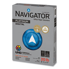 Navigator® Platinum Paper, 99 Bright, 20 lb, 8.5 x 11, White, 500 Sheets/Ream, 5 Reams/Carton