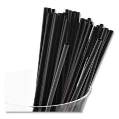 AmerCareRoyal® Sip Straws, 7.5", Plastic, Black, 10,000/Carton