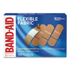 BAND-AID® Flexible Fabric Adhesive Bandages, 1 x 3, 100/Box