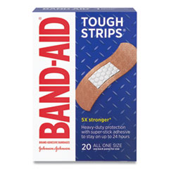 BAND-AID® Flexible Fabric Adhesive Tough Strip Bandages, 1 x 3.25, 20/Box