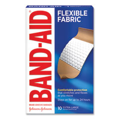 BAND-AID® Flexible Fabric Extra Large Adhesive Bandages, 1.75 x 4, 10/Box