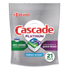 Cascade® ActionPacs, Fresh Scent, 11.7 oz Bag, 21/Pack, 5 Packs/Carton