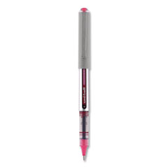 uni-ball® VISION Roller Ball Pen, Stick, Fine 0.7 mm, Passion Pink Ink, Gray Barrel, Dozen