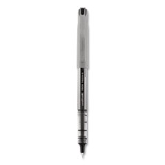 uni-ball® VISION Needle Roller Ball Pen, Stick, Fine 0.7 mm, Black Ink, Silver Barrel, Dozen