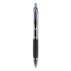 uni-ball® Signo 207 Needle Point Gel Pen, Retractable, Medium 0.7 mm, Blue Ink, Black Barrel, Dozen