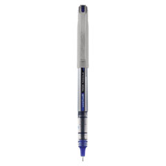 uni-ball® VISION Needle Roller Ball Pen, Stick, Fine 0.7 mm, Blue Ink, Silver Barrel, Dozen