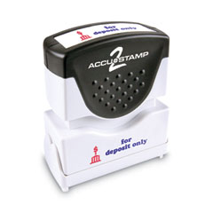 ACCUSTAMP2® Pre-Inked Shutter Stamp, Red/Blue, FOR DEPOSIT ONLY, 1 5/8 x 1/2