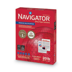 Navigator® Premium Multipurpose Copy Paper, 97 Bright, 20 lb, 8.5 x 11, White, 500 Sheets/Ream, 10 Reams/Carton