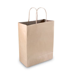 COSCO Premium Shopping Bag, 10" x 4.5" x 13", Brown Kraft, 50/Box