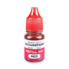 COSCO ACCU-STAMP Gel Ink Refill, 0.35 oz Bottle, Red