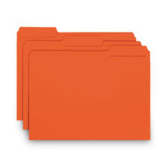 Smead™ Interior File Folders, 1/3-Cut Tabs: Assorted, Letter Size, 0.75" Expansion, Orange, 100/Box