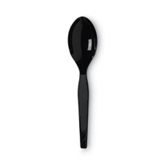 Dixie® Plastic Cutlery, Heavy Mediumweight Teaspoons, Black, 1,000/Carton