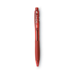 BIC® BU3 Ballpoint Pen, Retractable, Bold 1 mm, Red Ink, Red Barrel, Dozen