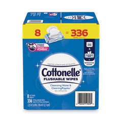 Cottonelle® Flushable Wet Wipes, Flip-Top Pack, 5 x 7.25, White, 42 Sheets/Pack, 8 Packs/Carton