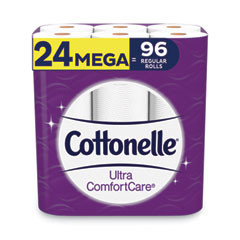 Cottonelle® Ultra ComfortCare Toilet Paper, Soft Tissue, Mega Rolls, Septic Safe, 2-Ply, White, 284 Sheets/Roll, 24 Rolls/Pack
