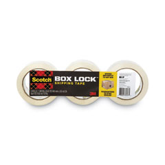 Scotch® Box Lock Shipping Packaging Tape, 3" Core, 1.88" x 54.6 yds, Clear, 3/Pack