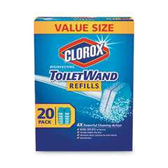 Clorox® Disinfecting ToiletWand Refill Heads, Blue/White, 20/Pack