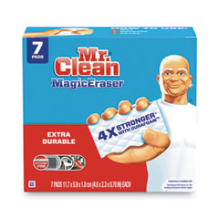 Mr. Clean® Magic Eraser Extra Durable. 4.6 x 2.4, 0.7" Thick, White, 7/Pack