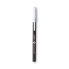 BIC® PrevaGuard Round Stic Pen, Stick, Medium 1 mm, Black Ink, Black Barrel, Dozen