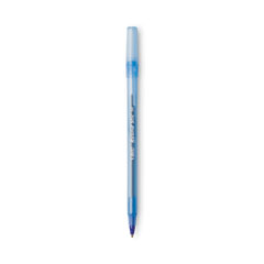 BIC® Round Stic Xtra Life Ballpoint Pen, Stick, Medium 1 mm, Blue Ink, Translucent Blue Barrel, Dozen