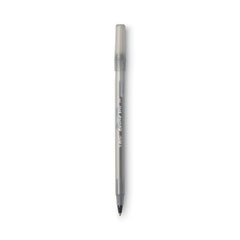 BIC® Round Stic Xtra Life Ballpoint Pen Value Pack, Stick, Medium 1 mm, Black Ink, Smoke Barrel, 60/Box