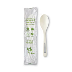 World Centric® TPLA Compostable Cutlery, Spoon, 6", White, 750/Carton