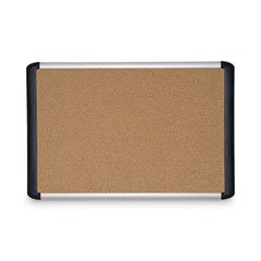 MasterVision® Tech Cork Board, 48 x 36, Tan Surface, Silver/Black Aluminum Frame