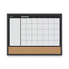MasterVision® 3-In-1 Combo Planner, 24.21 x 17.72, White Surface, Black MDF Frame