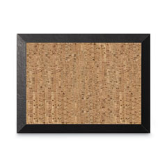 MasterVision® Natural Cork Bulletin Board, 24 x 18, Natural Surface, Black Wood Frame