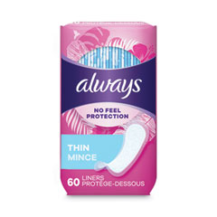 Always® Thin Daily Panty Liners, Regular, 60/Pack