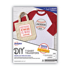 Avery® Fabric Transfers, 8.5 x 11, White, 5/Pack