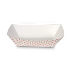 Dixie® Kant Leek Polycoated Paper Food Tray, 1 lb Capacity, 6.25 x 4.7 x 1.6, Red Plaid, 1,000/Carton
