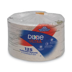Dixie® Pathways Soak Proof Shield Heavyweight Paper Plates, 8.5" dia, Green/Burgundy, 125/Pack