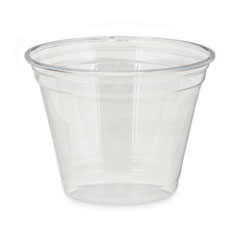 Clear Plastic PETE Cups, 9 oz, Squat, 50/Sleeve, 20 Sleeves/Carton