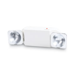 Swivel Head Twin Beam Emergency Lighting Unit, 12.75w x 4d x 5.5"h, White