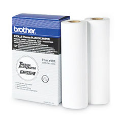 Brother 98' ThermaPlus Fax Paper Roll, 1" Core, 8.5" x 98 ft, White, 2/Pack
