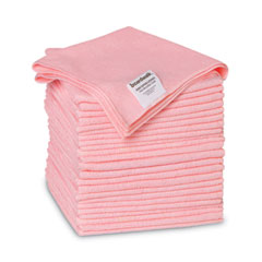Boardwalk® Microfiber Cleaning Cloths, 16 x 16, Pink, 24/Pack