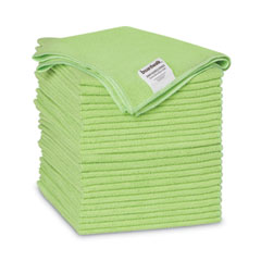 Boardwalk® Microfiber Cleaning Cloths, 16 x 16, Green, 24/Pack