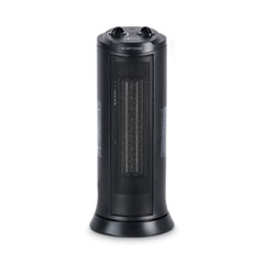 Alera® Mini Tower Ceramic Heater, 1,500 W, 7.37 x 7.37 x 17.37, Black