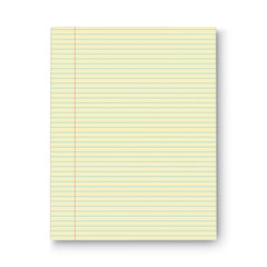 Universal® Glue Top Pads, Narrow Rule, 50 Canary-Yellow 8.5 x 11 Sheets, Dozen