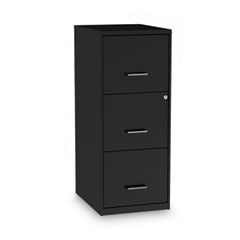 Alera® Soho Vertical File Cabinet, 3 Drawers: File/File/File, Letter, Black, 14" x 18" x 34.9"